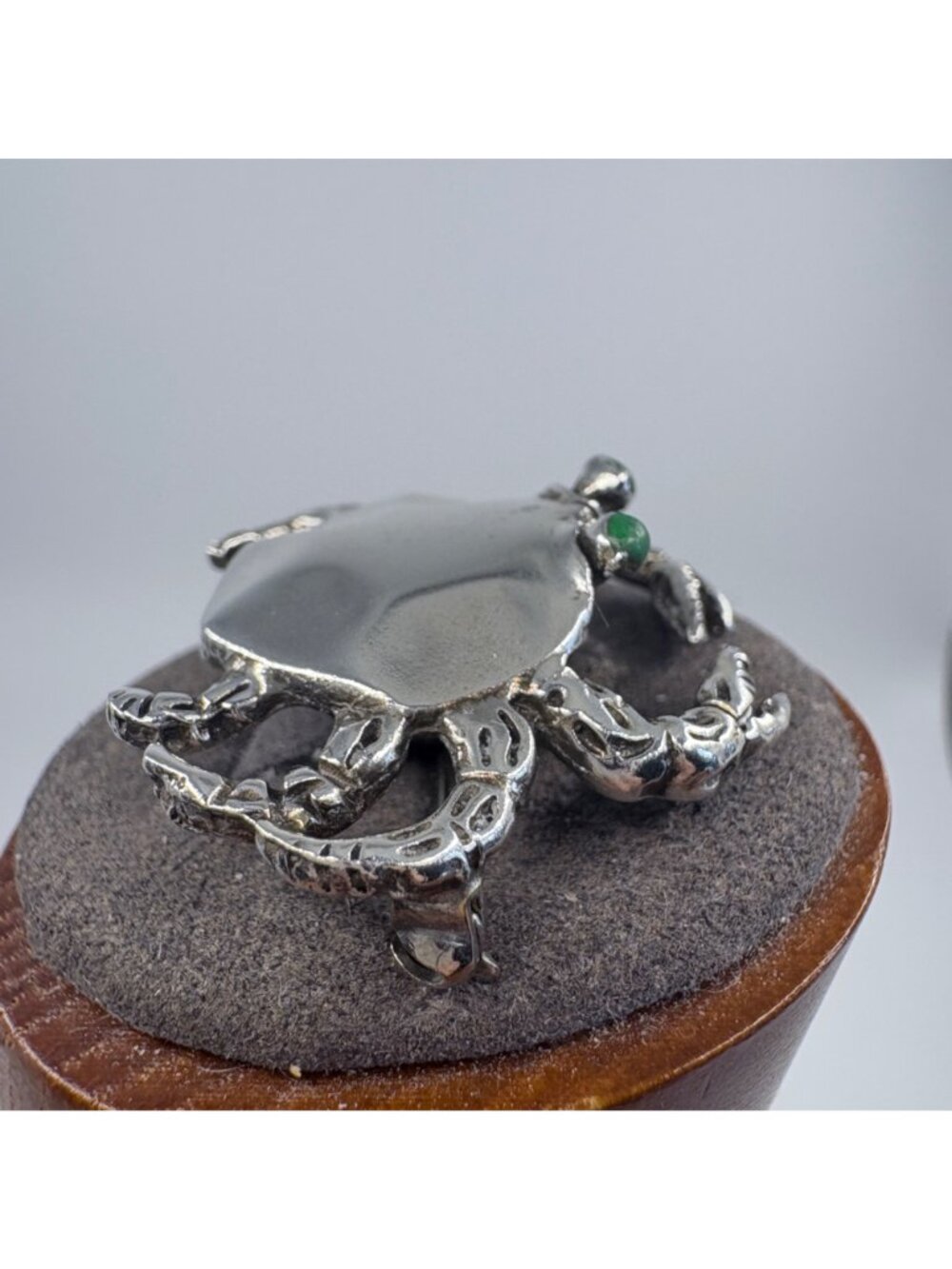 Turquoise Eyes Crab Brooch Sterling Silver 925 Size 1.5" Length - Picture 4 of 10